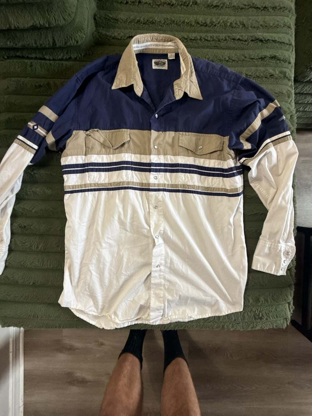 Vintage Cumberland Outfitters Western Pearl Snap Colorblock Long Sleeve Shirt